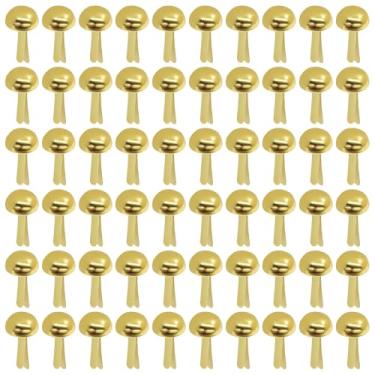 Imagem de Verkelly 700 peças de fixadores de papel de latão dourado - Brads de papel de cabeça redonda para projetos de arte e escola DIY (0,3 x 0,47 polegadas) - Perfeito para artesanato e artigos de scrapbook
