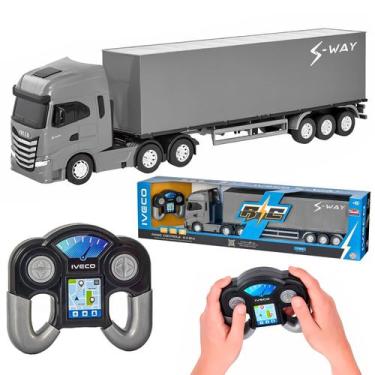 Imagem de Brinquedo Da Estrada Caminhão Iveco S-way Baú De Controle Remoto Grand