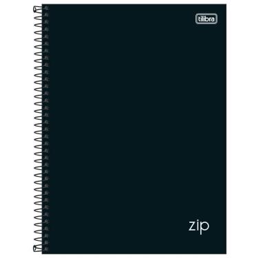 Imagem de Caderno Espiral Capa Dura Universitário 10 Matérias 160 Folhas Zip Tilibra Preto