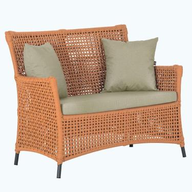 Imagem de 1 Sofá área Externa Igapó Alumínio Preta Corda Náutica E7 Terra Cota