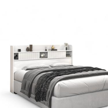 Imagem de Cabeceira Com Prateleiras Dubai Solteiro Branca