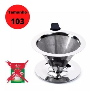 Imagem de Coador De Café Inox Tam 103 Não Precisa Filtro Reutilizável - Top Rio