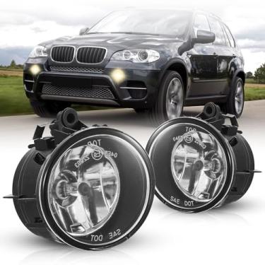 Imagem de WEISIGAO Faróis de neblina compatíveis com BMW X1 X2 X3 X4 (F48 F39 F25 F26, lâmpada de halogêneo, sem faróis adaptáveis), X5 X6 F15 F16, 2011-2021, 1 par (lente transparente)