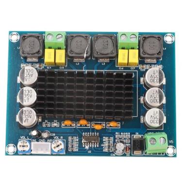 Imagem de SUNGOOYUE Placa Amplificadora de Potência Digital TPA3116D2, 120 W X 2 Canais Duplos, DC 12-28 V, Material PCB, 92x68x16mm, Com Dissipador de Calor e Cabo de áudio