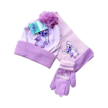 Imagem de Gorro De Inverno Para Crianças Com Estampa Listrada, Cachecol E Luvas,