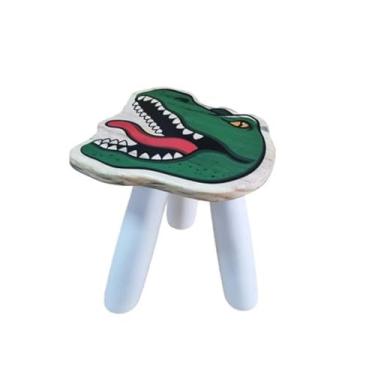 Imagem de Mini Banqueta Dinossauro com Assento de Madeira Removível – Estabilidade, Conforto e Diversão para o Quarto Infantil.