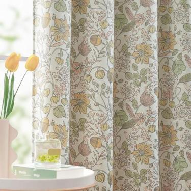 Imagem de Cortinas jinchan Nursery 95% Blackout Yellow Floral 213x214cm