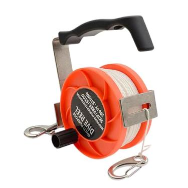 Imagem de menolana Carretel de linha de mergulho portátil e com trava de polegar, versátil e ideal para mergulho autônomo, recolhimento de linha em esportes, Laranja 290 Pés