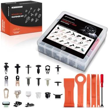 Imagem de A-Premium 210 peças (21 tamanhos) Kit de clipe de retentor de carro compatível com Ford F-150 F150 2004-2008 Conjunto de reposição de trava de porta de para-choque com pino de pressão automática de