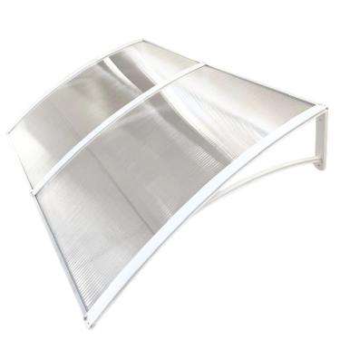 Imagem de Toldo Policarbonato 1.60x70 cm Alta Resistência Proteção UV Área Externa Cobertura Portas e Janelas, Cobertura para Áreas Externas, Portas e Janelas(Branco c/Translúcido)