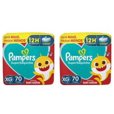 Imagem de 2x Fralda descartável Pampers Supersequinha Tamanho XG 70 Un
