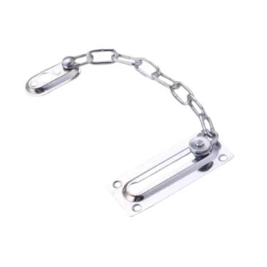 Imagem de Corrente de aço inoxidável, corrente de trinco de porta, corrente de porta, kit de corrente de fácil instalação, ferragens domésticas para armários, cercas, alojamento de viagem, portas residenciais