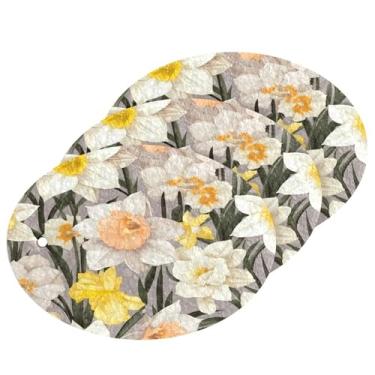 Imagem de Wassud Esponjas de flor amarela, cozinha, polpa de madeira, pratos, esponjas para lavar louça, panelas, utensílios de limpeza de casa de banho domésticos, pacote com 3