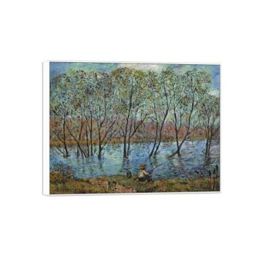 Imagem de David Burliuk Famosas impressões em tela de arte de parede prontas para pendurar. Pescadores 2. Pintura com moldura branca para decoração de sala de estar 70 x 90 cm 27 x 35 pol