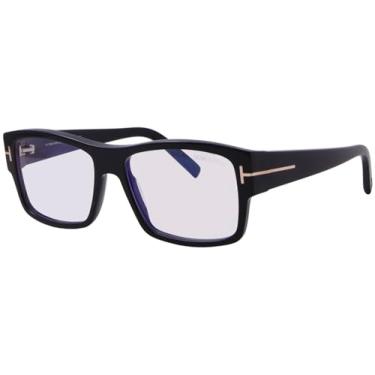 Imagem de Tom Ford FT5941-B 001 Óculos de sol preto/azul brilhante aro completo 55 mm, Bloco preto brilhante/azul