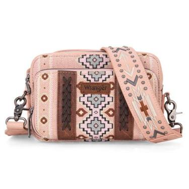 Imagem de Bolsa tiracolo Montana West Wrangler Boho Aztec Pink Feminina