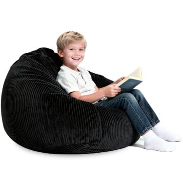 Imagem de Aucern Cadeira pufe de 1,2 m para adultos com enchimento de espuma de memória, poltrona pufe com capa de veludo cotelê macio, pufe para sofá para sala de estar, quarto, presente de aniversário para