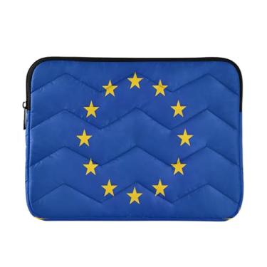 Imagem de Bolsas com bandeira da Europa para trabalho, capa protetora média à prova de choque para transporte de computador, bolsas de trabalho de 33 a 13,3 polegadas