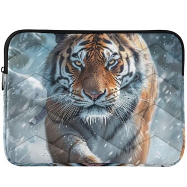 Imagem de Capa protetora para laptop com estampa de tigre majestoso, capa protetora para notebook com estampa animal, capas universais para laptop de 13 a 14 polegadas