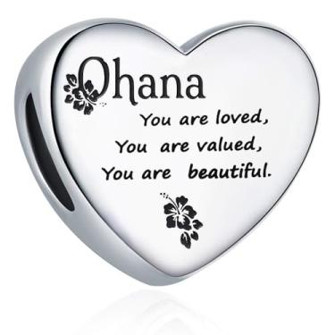 Imagem de Pingente de coração de amor para família adequado para pulseiras Pandora berloques presentes femininos