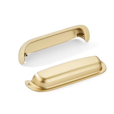 Imagem de khtumeware Pacote com 10 puxadores de gaveta de ouro escovado retrô de 152 mm no centro do furo de cetim dourado acetinado puxadores de armário puxadores de armário puxadores de armário puxadores de