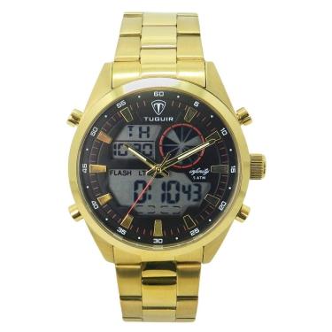 Imagem de Relógio Masculino de Aço Tuguir AnaDigi Infinity GCS-1265 Dourado e Preto