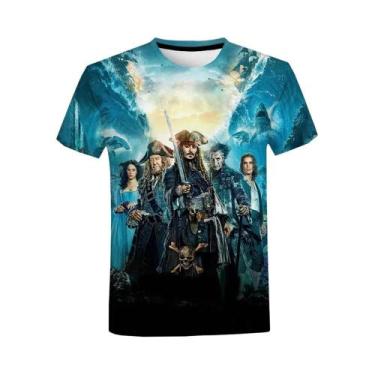 Imagem de Camiseta Casual De Verão Com Estampa 3D De Piratas Do Caribe Para Home