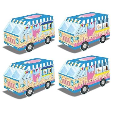 Imagem de 12 caixas de design de caminhão de sorvete, perfeitas para festas temáticas, aniversários e presentes, solução de embalagem criativa e divertida para presentes, lembrancinhas de festa e decorações