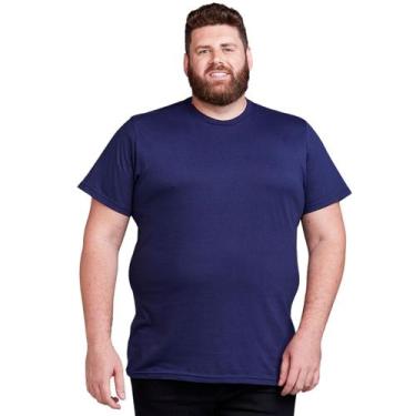 Imagem de Camiseta Masculina Plus Size Básica Algodão - Daze Modas, Azul marinho