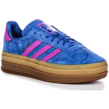 Imagem de Adidas Gazelle Bold W Tênis feminino de três camadas Q-Pannel com sola de goma, Azul/Roxo Burst/Azul, 37