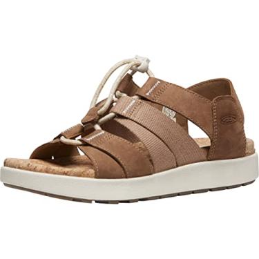 Imagem de KEEN Sandálias femininas Elle com alça mista confortável casual plataforma, Coco e Bétula Tostada, 8