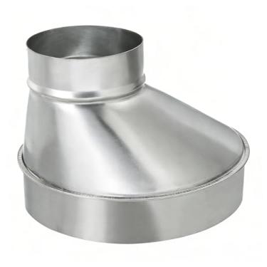 Imagem de ZOWZEA Redutor e aumentador de dutos excêntricos de 20 a 10 cm, adaptador de duto de ar deslocado galvanizado, conector de tubo de metal redondo para exaustor de cozinha, ventilador de banheiro e