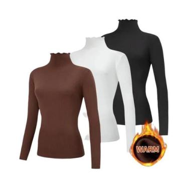 Imagem de Camiseta Feminina De Gola Alta Quente Para Outono Inverno, Moderna, Ve