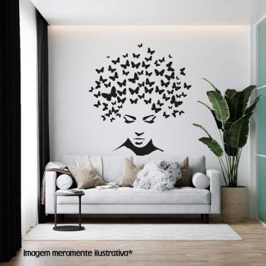 Imagem de Adesivo De Parede Mulher E Borboletas