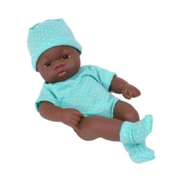 Imagem de Boneca Reborn De Vinil Macio Preta De 20cm, Brinquedo Fofo Para Menina