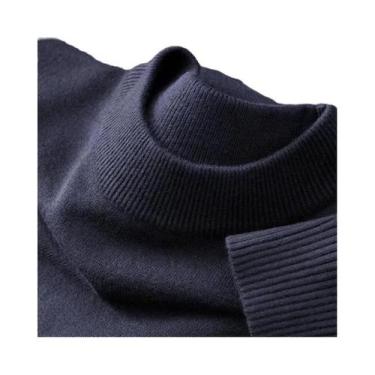 Imagem de Suéter Masculino Casual De Outono Com Gola Alta Falsa, Pulôver Térmico