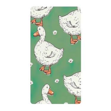 Imagem de Blueangle Lençol de berço padrão para berço infantil - Lençóis de algodão macio e respirável com patos fofos (87)