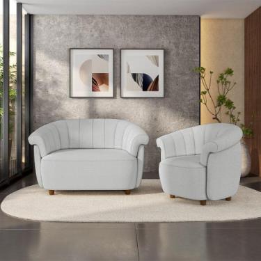 Imagem de Conjunto Sala de Estar Decorativo Latvia Sofá Namoradeira e Poltrona P