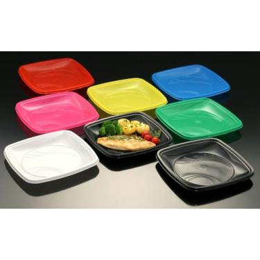 Imagem de Pratos Descartáveis para refeição Quadrados P21 - 10 unidades - Trik T