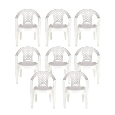 Imagem de Kit 8 Cadeiras Tramontina Iguape Polipropileno com Bracos Empilhaveis