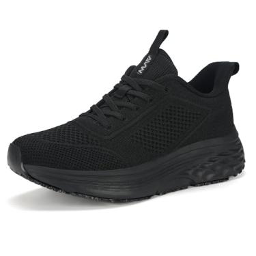 Imagem de AVW Tênis feminino antiderrapante para trabalho, resistente à água, para caminhada, Preto, 37