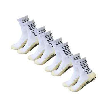 Imagem de Meias Esportivas Masculinas Antiderrapantes Respiráveis De Cano Médio 