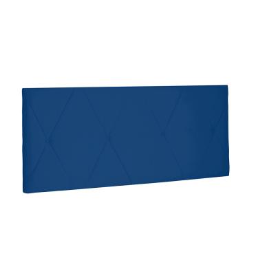 Imagem de Cabeceira Painel Aquilla Para Cama Box King 195 cm Suede Azul Marinho - D'Rossi