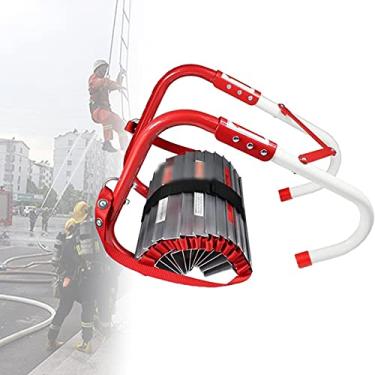 Imagem de Escada de corda de nylon 4M - Linha de vida de escape de incêndio com ganchos de aço inoxidável robustos, durável e confiável para situações de emergência, perfeita para uso doméstico e externo