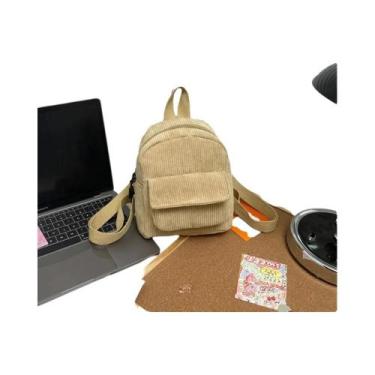 Imagem de Mochila Mini De Corduroy Para Mulheres, Cor Sólida, Casual, Para Viage