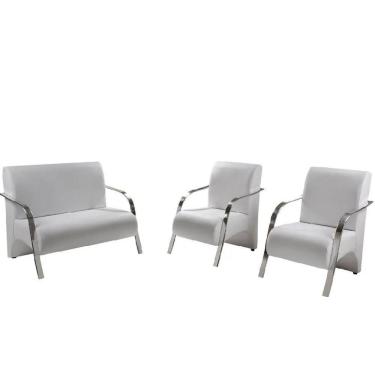 Imagem de Kit Poltronas Venus 1 Namoradeira, 2 de um Lugar Branco