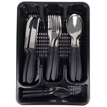 Imagem de Conjunto de Talheres 25 Pecas com Porta Talheres Utilivita