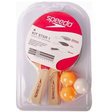 Imagem de Kit Speedo de Tenis de Mesa 2 Raquetes 3 Bolas STAR 1