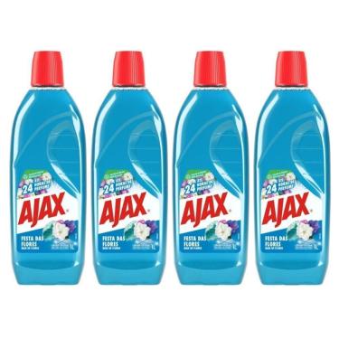 Imagem de Kit 4 Limpador Ajax Festa Das Flores Mar De Flores 1 Litro