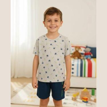 Imagem de Pijama Infantil Masculino Coqueiros Izitex, 02, Azul